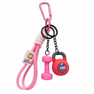 2PCS Mini Dumbbell Keychain with Symbolic Weight Numbers Gym Outdoor Sports Enthusiast Keychain Fitness Gift Backpack Decoration