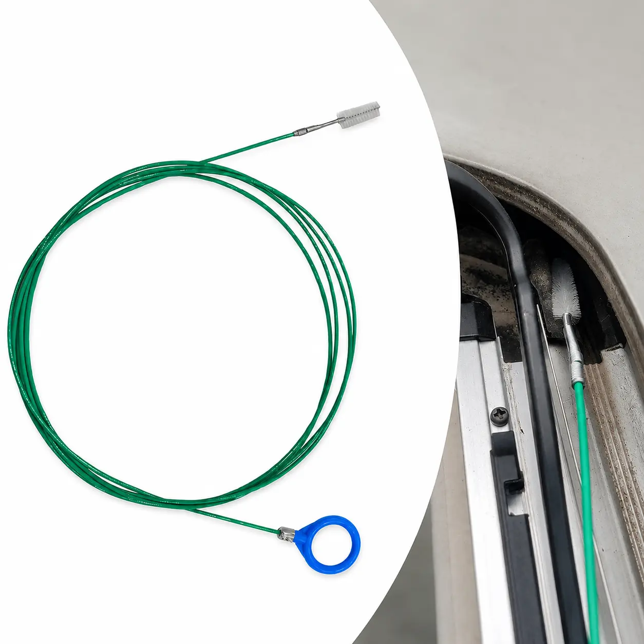 1 Count 197 Inch Extra Flexible Tube Cleaning Brush, for Car Sunroof & Windshield Drain Hole Dredging, Multifunctional Pipeline Maintenance Tool, Bendable Long Brush Clear Car Silt and Leaf Blockages