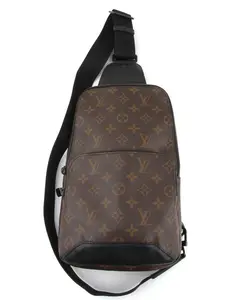 Pre-owned Louis Vuitton Coated Canvas Crossbody Bags Monogram Macassar Avenue Sling Bag