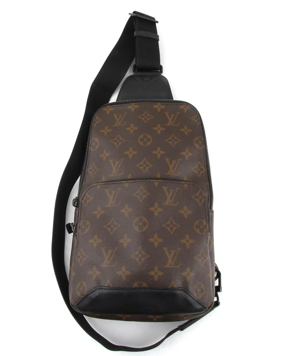 Pre-owned Louis Vuitton Coated Canvas Crossbody Bags Monogram Macassar Avenue Sling Bag