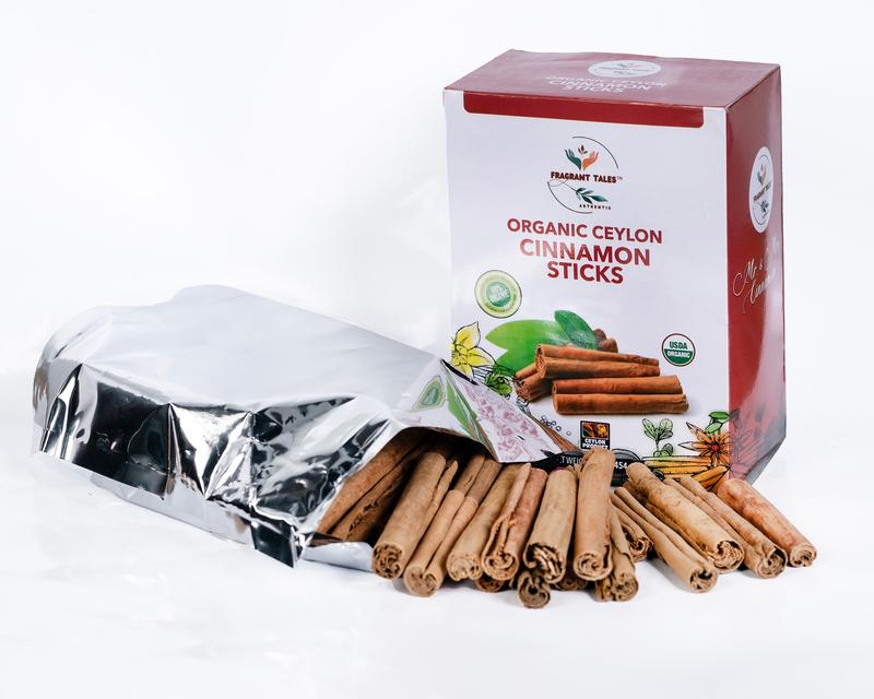Premium Organic Ceylon Cinnamon Sticks - 1 LB (454g), True Ceylon, USDA Certified, Non-GMO, Gluten-Free, Pure Sri Lankan Cinnamon for Cooking & Baking