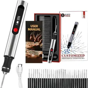 Engraving Pen with 30 Free Diamond Bits for Personalized Gifts & Practice Canvases Easy to Use USB-C Fast Charger 3 Speed Settings 8000-21000 RPM Professional Engraving Tool
