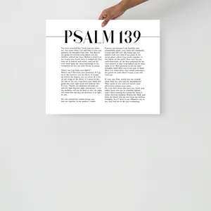 Unframed Psalm 139 Bible Verse Canvas Wall Art, Classic Christian Print for Home Church Office, Perfect Baptism Gift for Men Women