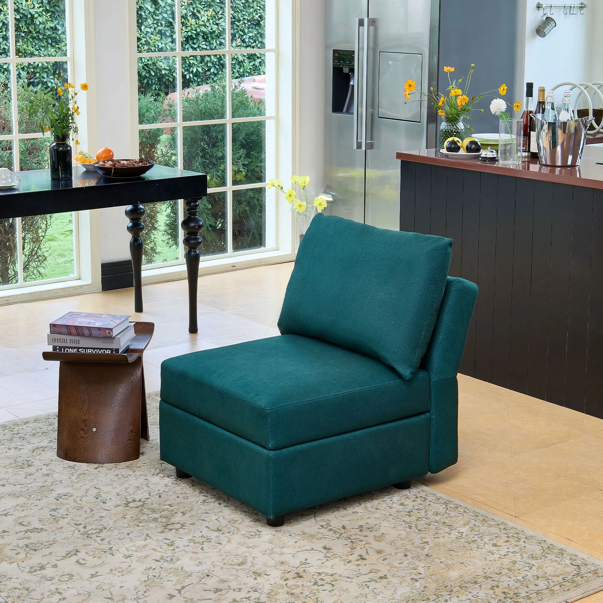 Ainfox Sofa With Storage Chest, Single Sofa Cushion included, Load 660 lb, for Living Room, Bedroom, Entryway