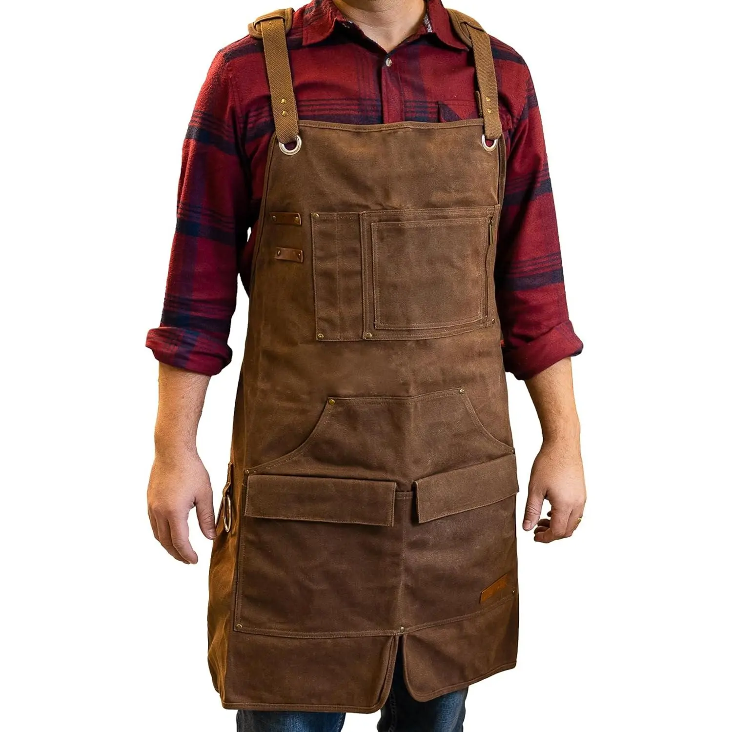 16oz Heavy Duty Waxed Canvas Work Apron - Rugged & Water-Resistant, for all Tough Jobs