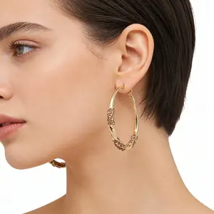 Rhinestone Hoop Earrings 14K Gold Plated Sparkling Crystal Round Ear Cuffs, Vintage Inspired Chic Statement Earrings for Women Long Tassel Fashion Jewelry Elegant Design