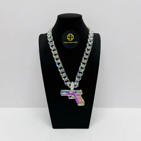 FaithFilledFinds Opal Good Pendant Chain Necklace for Men, Women, Boys, Girls, Trendy Daily Wear Necklace for Streetwear, Birthday Gifts, Party Accessories