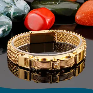Creative new product gold Silver steel stainless steel men's diamond inlaid bracelet Luxury Fashion Jewelry