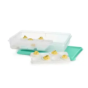 Snack-Stor | Large Rectangular Storage Container with Egg Inserts 9x 12 Dishwasher Safe and Lifetime Warranty Kitchen Lid