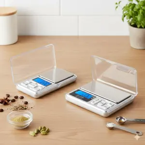 Portable Digital Precision Scale for Jewelry Gold Diamonds, Mini Pocket Kitchen Food Scale with Backlit LCD for Camping Travel Home, Compact Electronic Grams Scale with Non-Slip Tray