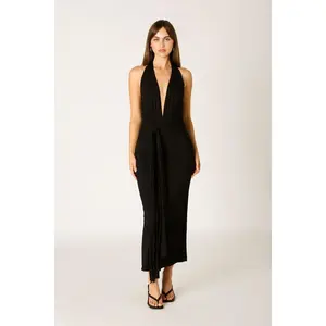 Jersey Halter Midi Dress
