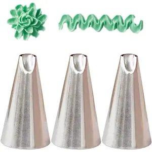 Piping Tip #81 – Specialty Petal Tip for Blooming Flowers, Ribbons, and Decorative Textures, 3 Pcs