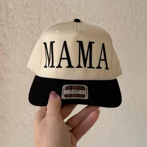 MAMA Hat | Black & Cream Snapback | Mom Life Gift | Cool Mom Aesthetic Cap