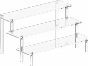Acrylic Risers Display Stands, 3 Tier Perfume Organizer Display Shelf & Versatile Cupcake Stand Holder, Display Risers for Figures, Dessert Shelves for Party for Decoration and Organizer