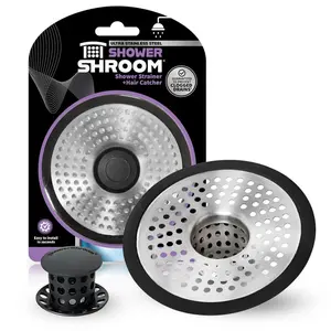 1.75 in. - 3 in. Walk-in Shower Stall Drain Protector Hair Catcher Stainless Steel Finish