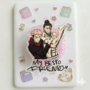 Jujutsu Kaisen Itadori & Todo Magnetic Phone Grip, Kindle Holder, MagSafe Compatible, Best Friend Meme Aesthetic, High-quality Print, Removable, Strong Magnet.