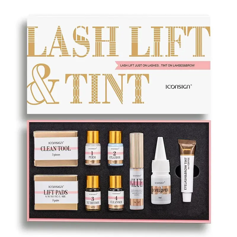 Multifunctional Lash Lift & Tint Kit, Eyebrow Lamination Kit, 2 in 1 Eyelash & Eyebrow Perming & Tinting Kit, Professional Eye Makeup Kit for Women & Girls