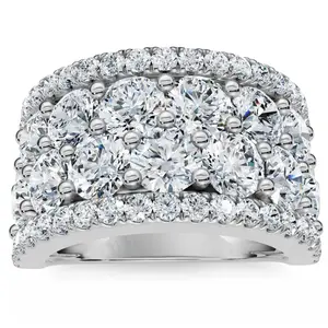 3 1/2Ct Diamond Wedding 11mm Wide Anniversary Ring 14k Gold Lab Grown