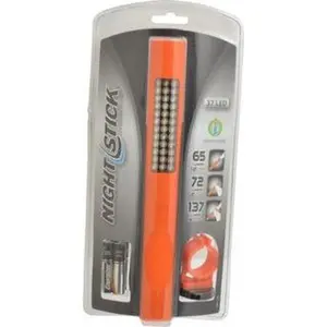 Bayco NSP-1236 Portable Light Mini Flashlight - White LED Bulb, 137 Lumens, Orange Plastic Body, 4 AAA Alkaline Batteries Included