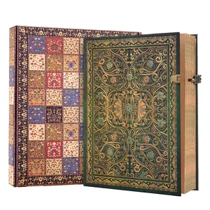 Retro 3D Hot Stamping Butterfly Flower Cover Notebook, 96 Sheets/192 Pages Lined Journal with Envelope Pocket for Travel Diary Wedding Anniversary