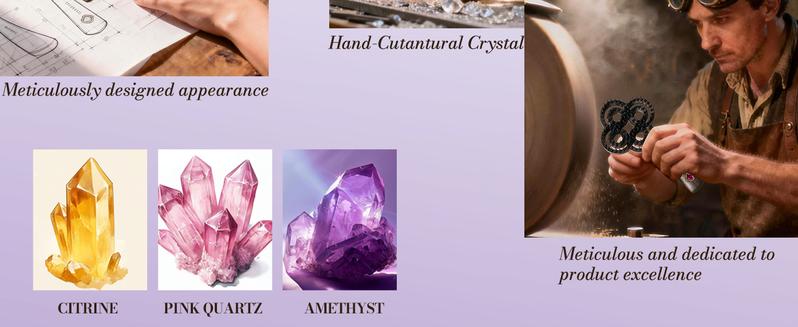 Simetra LuckyComb & Premium boar bristles specially designed effortlessly styling with a 10° angle that hugs the scalp. Made from HIPS high-impact polycarbonate material with natural crystal accents. Valentine's Day gifts