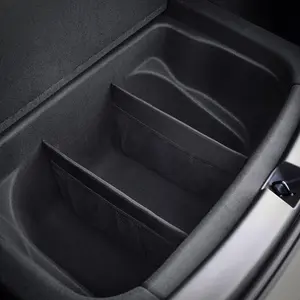 Sub Trunk Divider of under-floor Compatible for Model Y, Model 3 (2017-2023) – Hidden Trunk Organizer – Dividers with Mesh Pockets for Storage Separation (Set of 2)