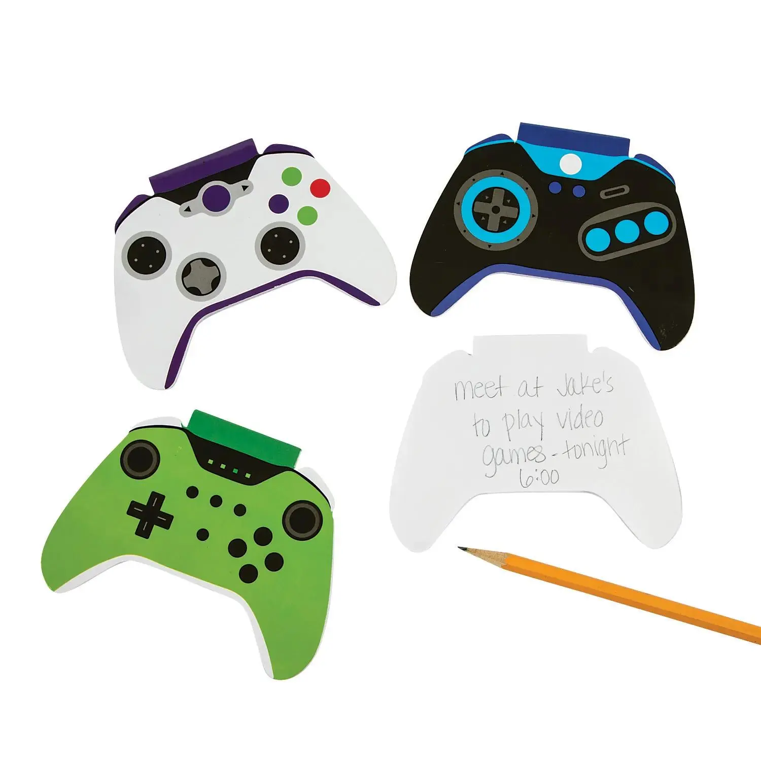 5" x 3 1/2" Multicolor Game Controller-Shaped Notepads – 24 Pc.