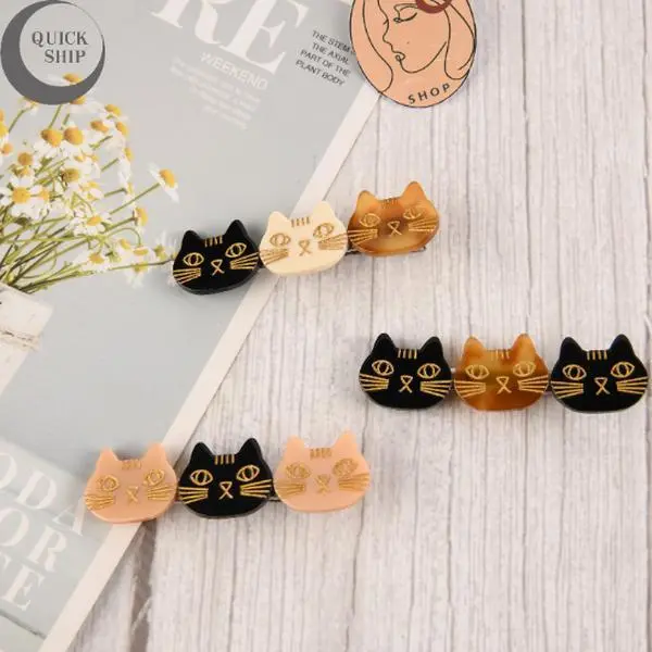 Cute Cat Hair Clip,Kitten  Acetate/ Alligator Hair Barrette, Gift For Girls,Birthday