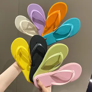 Simple Solid Color Flip Flops Women Non Slip Summer Beach Sandals