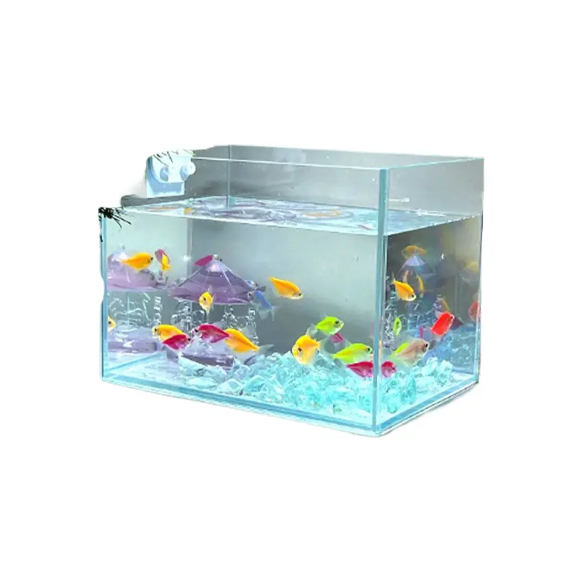 Beginner Ultra Clear Fish Tank Easy Maintain Glass Tank Small Desktop Ornamental Tank for Beginners Living Room TV Cabinet Decor