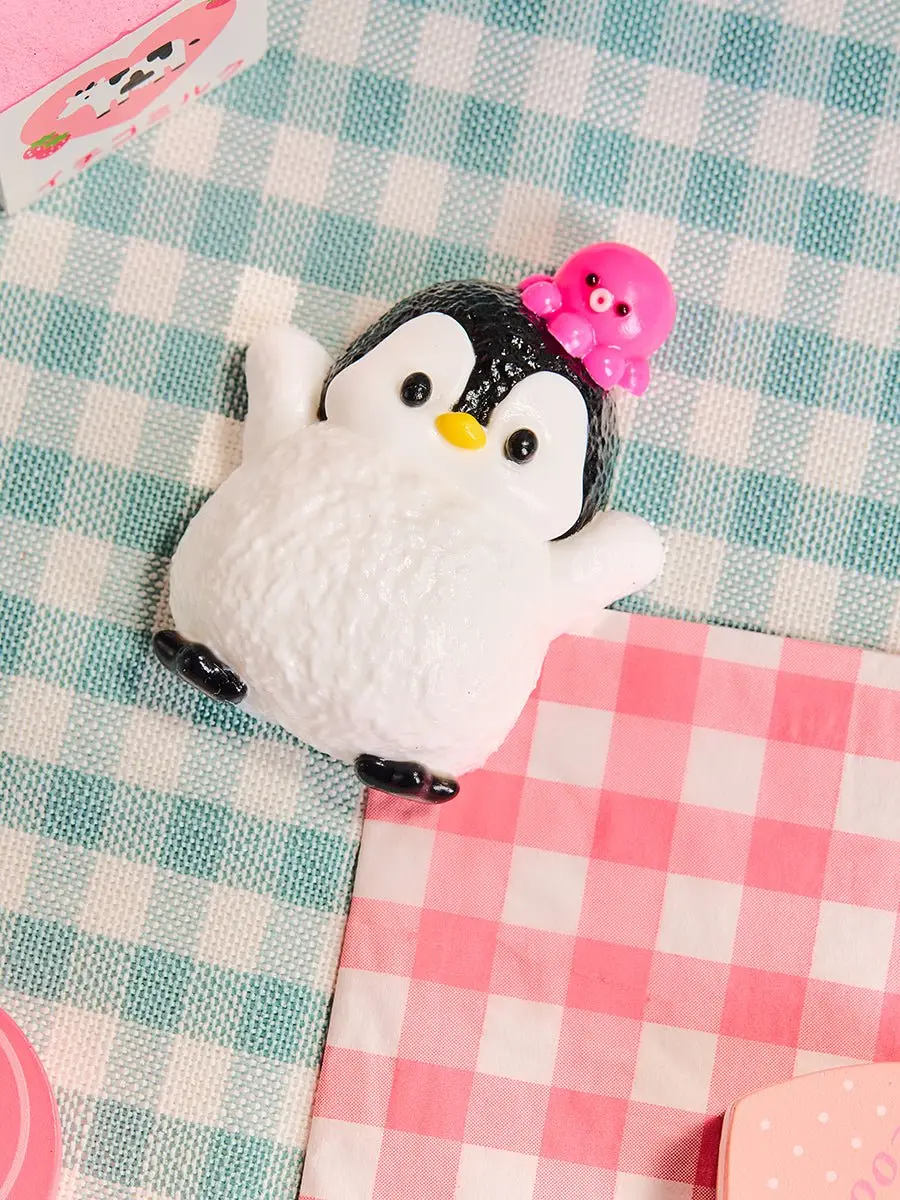taba squishy Back To School 3 Styles Polar Animal Handmade Squishy Toy Set, Black Penguin Pink Penguin IP Polar Bear Slow Rising Squeeze Fidget Squishies, Cute Cartoon Arctic Animal Stress Relief Toy, Bag Charm & Kawaii Collectible Gift for Girls Teens