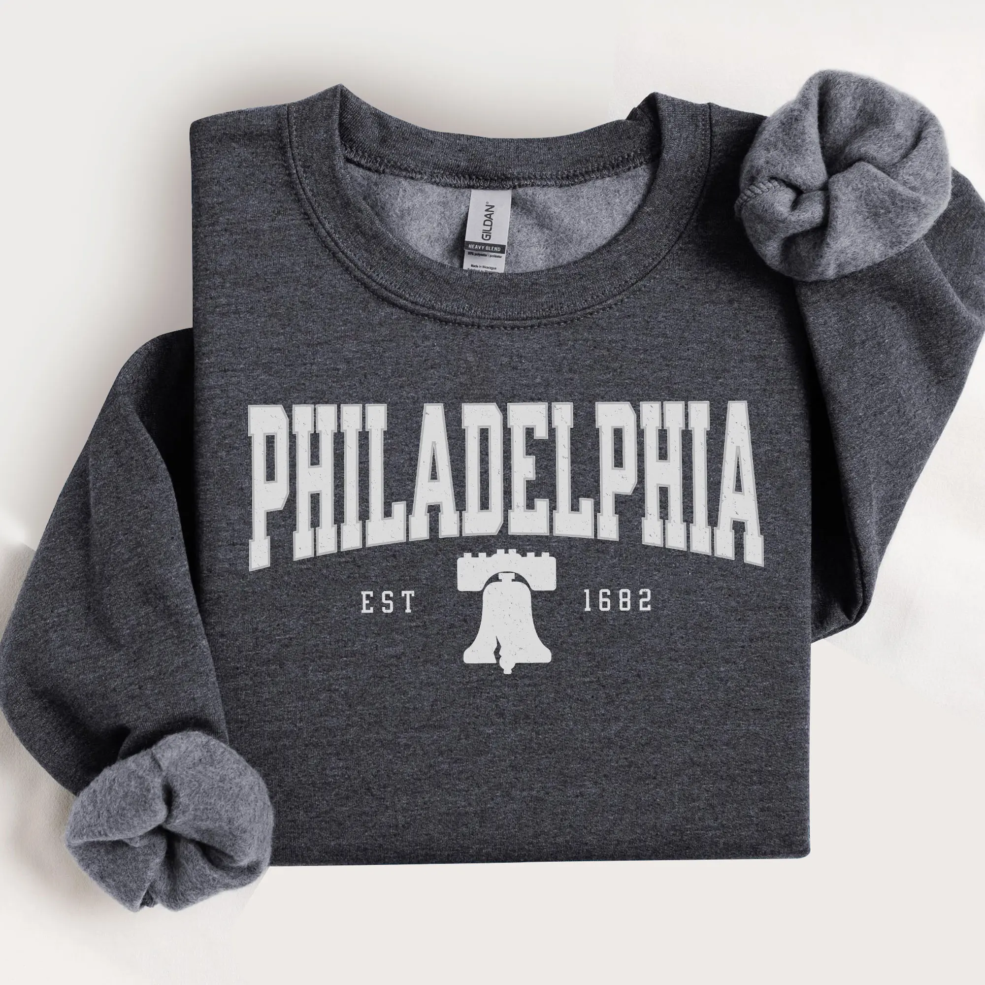Philadelphia Sweatshirt, Distressed Vintage College Style T-shirt, PA Collegiate Tee Shirt