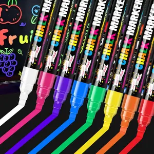 Erasable Liquid Chalk Marker Pen, 8 Color Fluorescent Board Pens, Art Markers, Dry Erase Markers, Dustless Ink, Ideal for Blackboard, Menu Boards, Windows, Glass