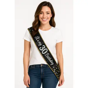 Black & Silver "It's My 30th Birthday" Sparkling Celebration Sash