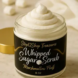 Marshmallow Fluff ~Sugar Scrub Soap Natural Exfoliating Whipped Foam Soap for Smooth Skin IndulgeYourSkin SkincareDelight