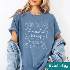 Recreational Therapy Comfort Colors Tshirt, Recreational Therapist Gift, Recreation Therapy Shirt with Doodle, Rec Therapy Tee, RT Grad Gift