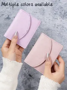 Women's Short Card Holder, Small Coin Purse, Minimalist Wallet, Portable and Compact Solid Color Id Holder, Available in Multiple Colors, Suitable for Travel and Commuting, A Holiday Gift for Girlfriend, Mother, Or Partner, Wallets