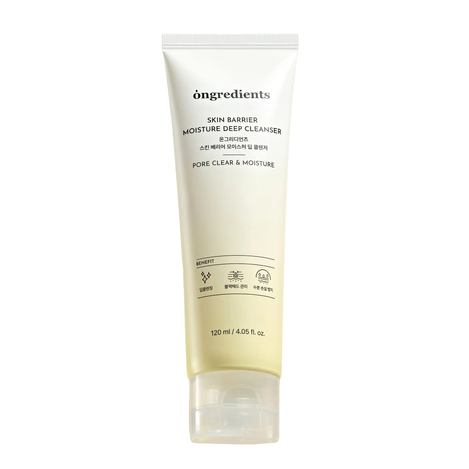 Ongredients Skin Barrier Moisture Deep Cleanser 4.05 fl oz. (120ml) -  Cleansing Facial Clear Foam Gentle Hyaluronic Peeling Pore Soothing Tightening