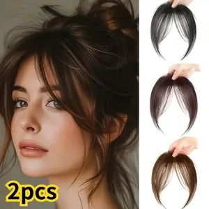 2-Piece Straight Clip-In Wigs - Heat-Resistant Synthetic Fiber Extensions with Adjustable Snap-On Mesh Caps for Natural Straight Hair Styles, Suitable for Parties, Photoshoots, and Daily Use - Salon-Quality Headpieces for Seamless Blending and Secure Fit