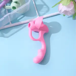 Five-Finger Pen Gripper for Kids, Writing Practice Posture Corrector, Toddler Finger Silicone Helper, Portable Pencil Case