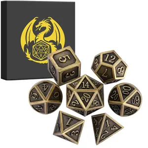 Metal Polyhedral Dice Set Multifaceted Dnd Dice with Gift Box, Perfect Dragon & Dungeon Gift, Rpg Accessories, Ideal for Role-Playing Games