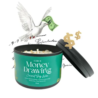 Abundance Soy Candle For Money, Love & Prosperity - 8oz With Herbs & Essential Oils, Wiccan/Pagan