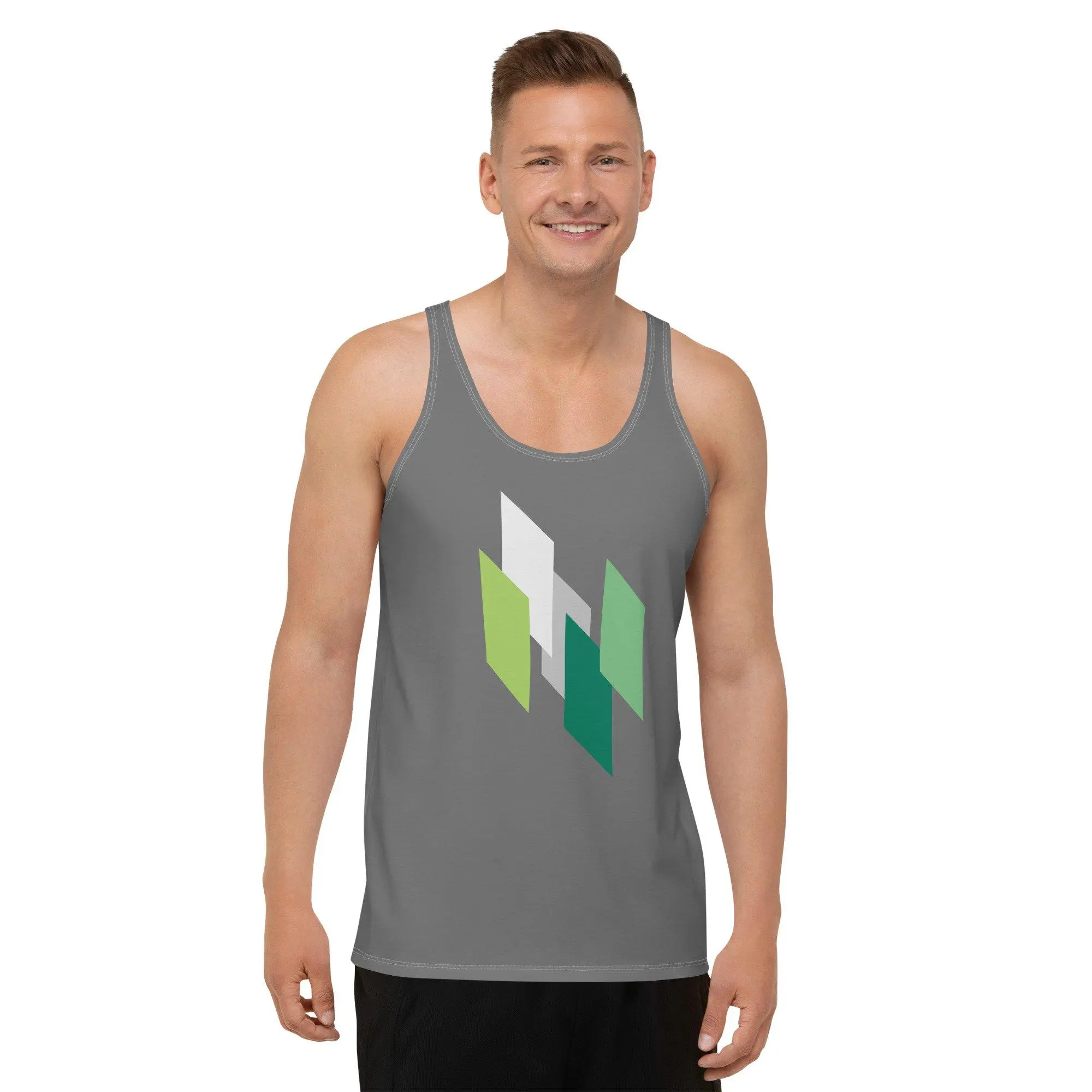 Tank Top, grey - Green Emerald