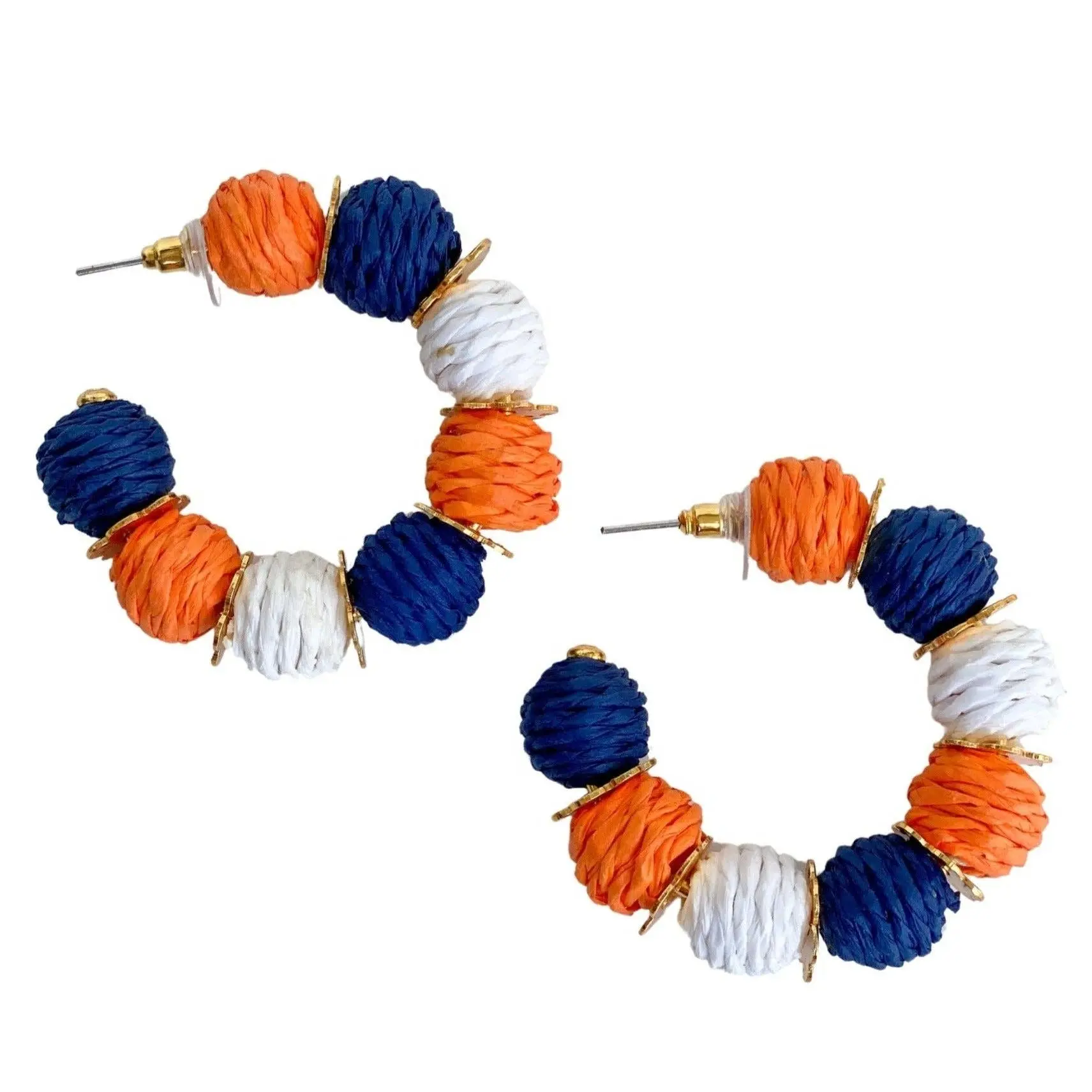 Raffia Hoop Earrings - Astros Model, Classic Design, Lightweight and Stylish for Everyday Wear