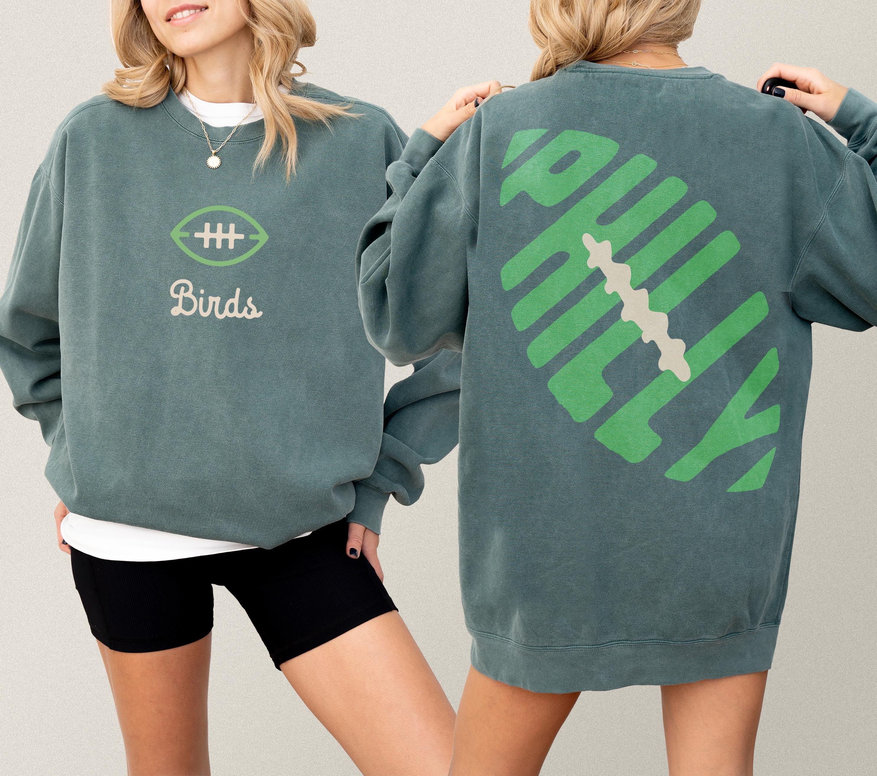 Football Fan 2 Sides T-Shirt Sweatshirt, Philly Crewneck Game Day Apparel, 100% Cotton, Made in USA