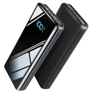 20000mAh Power Bank Portable Charger with LED Display PD20W Fast Charging Built-in Flashlight for iPhone Galaxy Samsung USB Rechargeable Battery Compact Travel Camping Accessory Device Smartphone