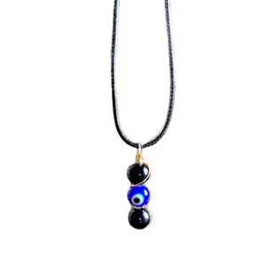Evil Eye and Black Obsidian Necklace, Healing Crystal Necklace, Protection Necklace