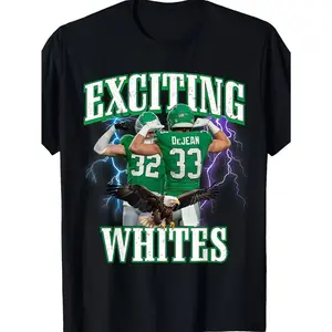 Everyday Comfort Men's Vintage Eagle Design T-Shirt - EXCITING WHITES Football & Bird Graphic, Casual Cotton Tee for Cooper & Reed Fans, Short Sleeve, Loose Fit, Lightweight & Breathable Fabric Graphic Concert T-Shirt away shirt