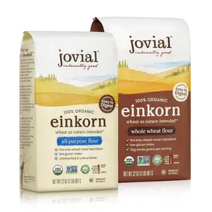 Jovial Organic Einkorn Whole Wheat & Unbleached All Purpose Flour - Bread Baking Flour for Sourdough, High Protein, Non-GMO, Organic Pizza & Pasta Flour, European Italian Flour - 32 Oz, 2 Pack