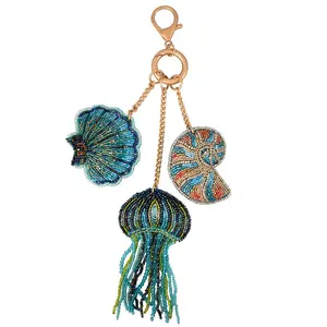 Shell Seeker Beaded Sea Shells and Jelly Fish Bag Authentic Mary Frances Purse Charm